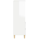 Highboard High Gloss White 40x36x110 cm Engineered Wood 821238