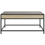 ZNTS Coffee Table with Infinity LED Sonoma Oak 90x50x41 cm 847688