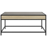 ZNTS Coffee Table with Infinity LED Sonoma Oak 90x50x41 cm 847688