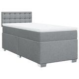 Box Spring Bed with Mattress Light Grey 90x200 cm Fabric 3285785