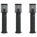 ZNTS Outdoor Floor Lamps with Sensors 3pcs Black 60 cm Stainless Steel 4006370