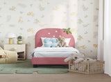 Toddler Bed Frame with Headboard Pink 70 x 140 cm Velvet 42011064