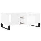 ZNTS Coffee Table High Gloss White 90x50x36.5 cm Engineered Wood 830598