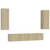 4 Piece TV Cabinet Set Sonoma Oak Engineered Wood 3078959