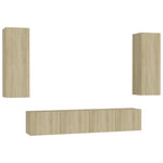 ZNTS 4 Piece TV Cabinet Set Sonoma Oak Engineered Wood 3078959
