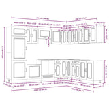 14 Piece Kitchen Cabinet Set Kalmar Smoked Oak Engineered Wood 3314976