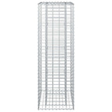 Gabion Raised Bed 50 x 50 x 150 cm Galvanised Steel Silver 42033332