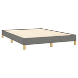 Bed Frame without Mattress Dark Grey 135x190 cm Double Double Fabric 349834