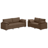 Sofa Set 2 pcs Brown 219 x 77 x 82 cm Fabric 3324744