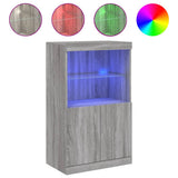 Sideboard with LED Lights Grey Sonoma 60.5x37x100 cm 836670