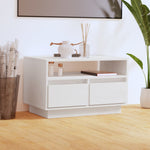 TV Cabinet White 60x35x37 cm Solid Wood Pine 813426