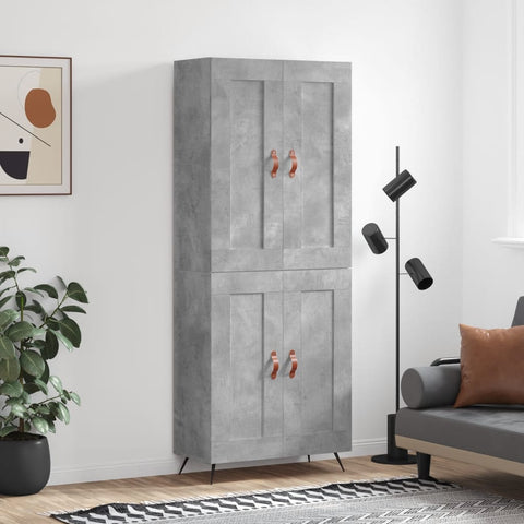 Highboard Concrete Grey 69.5x34x180 cm Engineered Wood 3199661