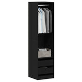 Wardrobe with Drawer Black Oak 50 x 50 x 200 cm Engineered Wood 3329300