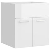 Sink Cabinet with Built-in Basin High Gloss White Engineered Wood 3070817