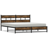 Metal Bed Frame without Mattress Smoked Oak 200x200 cm 3308489