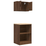 ZNTS Garage Cabinets 2 pcs Brown Oak Engineered Wood 3328284