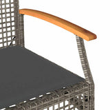 4 Piece Garden Lounge Set with Cushions Grey Poly Rattan 366267