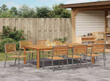 Garden Dining Set 9 pcs Grey Solid Acacia Wood 3365527