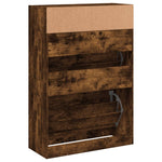 ZNTS Shoe Cabinet with 2 Flip-Drawers Smoked Oak 80x34x116 cm 3214410