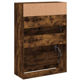 ZNTS Shoe Cabinet with 2 Flip-Drawers Smoked Oak 80x34x116 cm 3214410