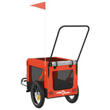 Pet Bike Trailer Orange and Black Oxford Fabric and Iron 93928