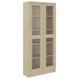 Vitrine Cabinet Sonoma Oak 82.5x30.5x185 cm Engineered Wood 802771
