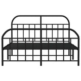 Metal Bed Frame without Mattress with Footboard Black 135x190cm 353652