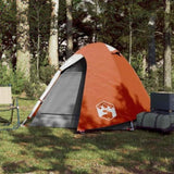 ZNTS Camping Tent Dome 2-Person Grey and Orange Waterproof 94329