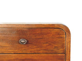 Solid Wood Floating Mini Chestnut Bedside, 2 Drawers, Dark Brown B2743P402930