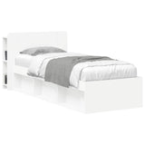 Headboard Cabinet with Storage White Engineered Wood 8001192