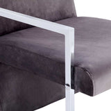 Armchair with Chrome Feet Dark Gray Velvet 282269