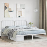 Metal Bed Frame without Mattress with Headboard White 180x200cm 373940
