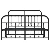 Metal Bed Frame without Mattress with Footboard Black 135x190cm 352595