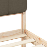 Bed Frame with Upholstered Headboard Taupe 135 x 190 cm 877992