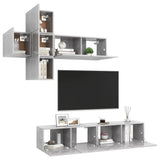 7 Piece TV Cabinet Set Concrete Grey Engineered Wood 3079128