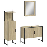 ZNTS 3 Piece Bathroom Cabinet Set Sonoma Oak Engineered Wood 3214350