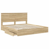 Storage Bed with Drawer Sonoma Oak 180 x 200 cm Engineered Wood 3409526