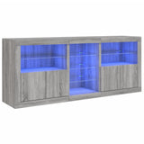 Sideboard with LED Lights Grey Sonoma 181.5x37x67 cm 3209042
