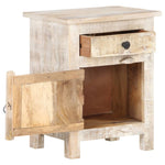 ZNTS Bedside Cabinet 40x30x50 cm Rough Acacia Wood 320233