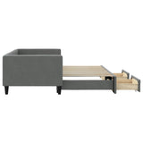 Daybed with Trundle&Drawers without Mattress Dark Grey 90x190 cm Single 3196652