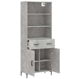 Highboard Concrete Grey 69.5x34x180 cm Engineered Wood 3200517