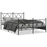 Metal Bed Frame without Mattress with Footboard Black 140x200cm 376521