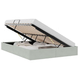Storage Bed with Storage Light Grey 137 x 190 cm Velvet 3370134