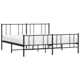 Metal Bed Frame without Mattress with Footboard Black 180x200cm 352502