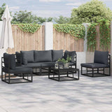 Garden Sofa Set with Cushion Black Aluminium 3378846