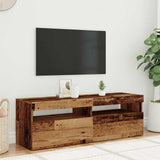 TV Cabinet with LED Lights Old Wood 120x35x40 cm Engineered Wood 856305