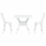 Garden Table Set 3 pcs White Cast Aluminium 3334750