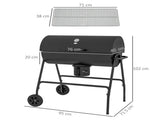 Steel Charcoal BBQ, with Ash Catcher and Warming Rack T3398P320099