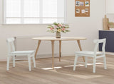 Dining Chair 2 pcs White 43 x 44.5 x 77 cm Solid Rubber Wood 42020489
