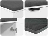 Hall Bench White 80 x 38 x 46 cm Engineered Wood and Fabric 891480